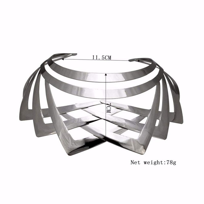 YAZILIND Alloy Choker Simple Statement Short Necklace Choker Collar Bib Fashion Costume Jewelry silver - Image 2